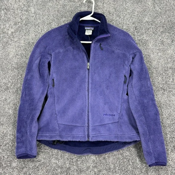 Patagonia Jacket Womens Medium Purple Long Sleeve Zip Up Fleece Logo Outdoor - Picture 1 of 11